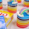 海外「虹色ゼリーと虹のお菓子を使った」雲に虹が架かったゼリーの作り方