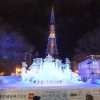 海外「冬の北海道 夜の大通り公園の美しい景色」夜の札幌を散歩してみた